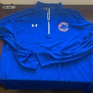 MLB Blue Zip-Up Top with Chicago Cubs Logo